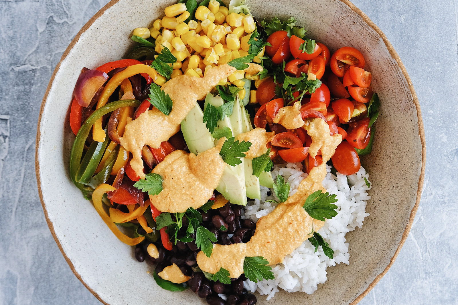 Burrito Bowl with Lummus & Sun-dried Tomato