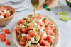 Watermelon Feta Lummus with Basil salad